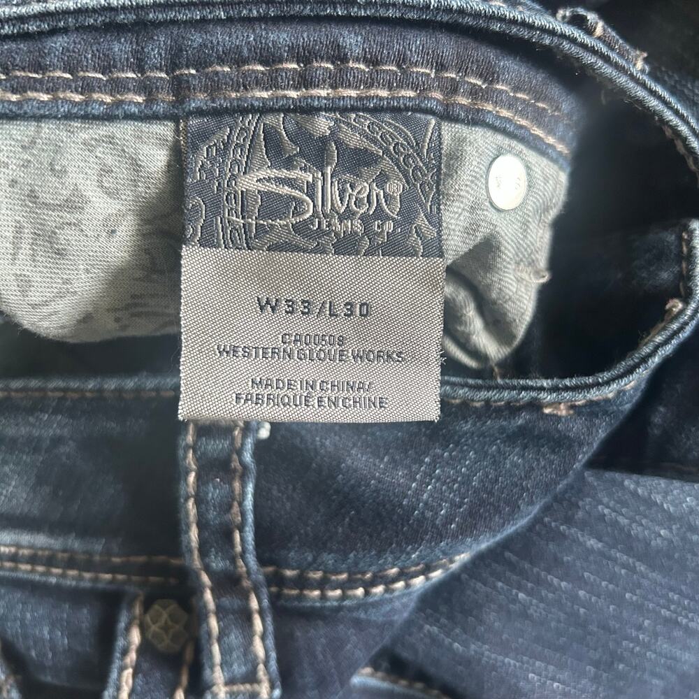 Silver Women’s Edgy Bootcut Jeans, Dark Wash, Size 33 Waist, 30 Length. - Picture 4 of 11